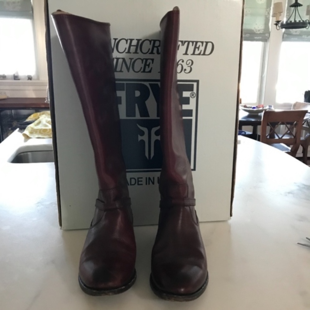 Frye Lindsay Plate red/brown Riding Boots